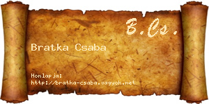 Bratka Csaba névjegykártya